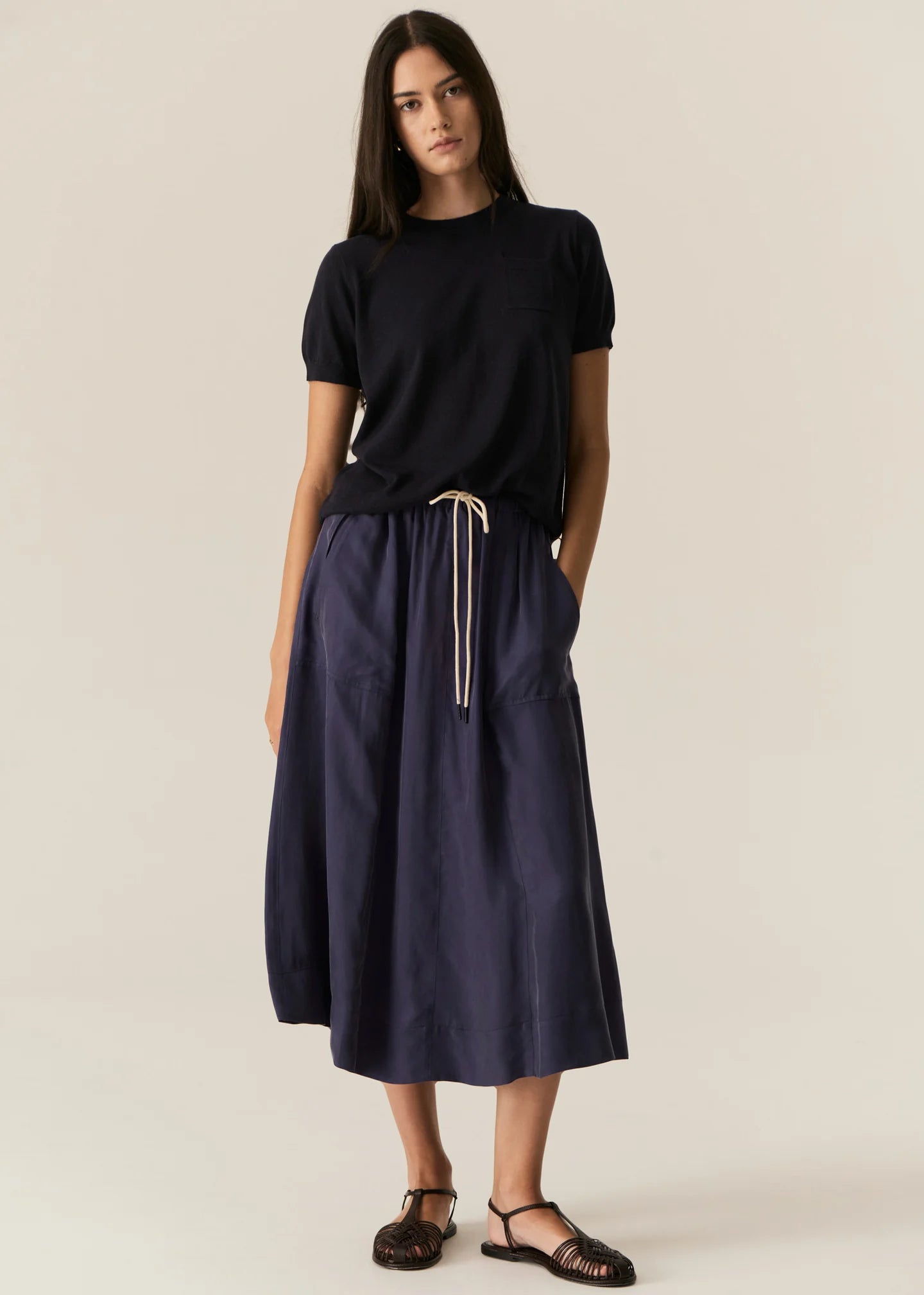 POL | Henri Tie Skirt | Ink