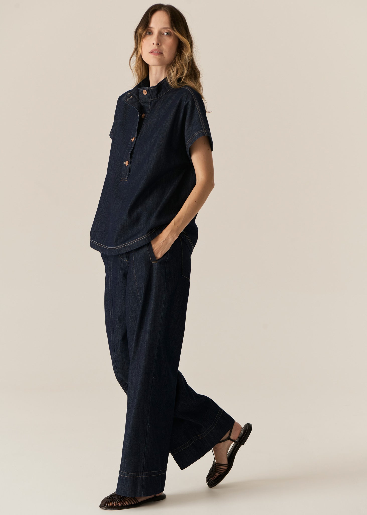 POL | Carsen Full Length Pant | Dark Wash