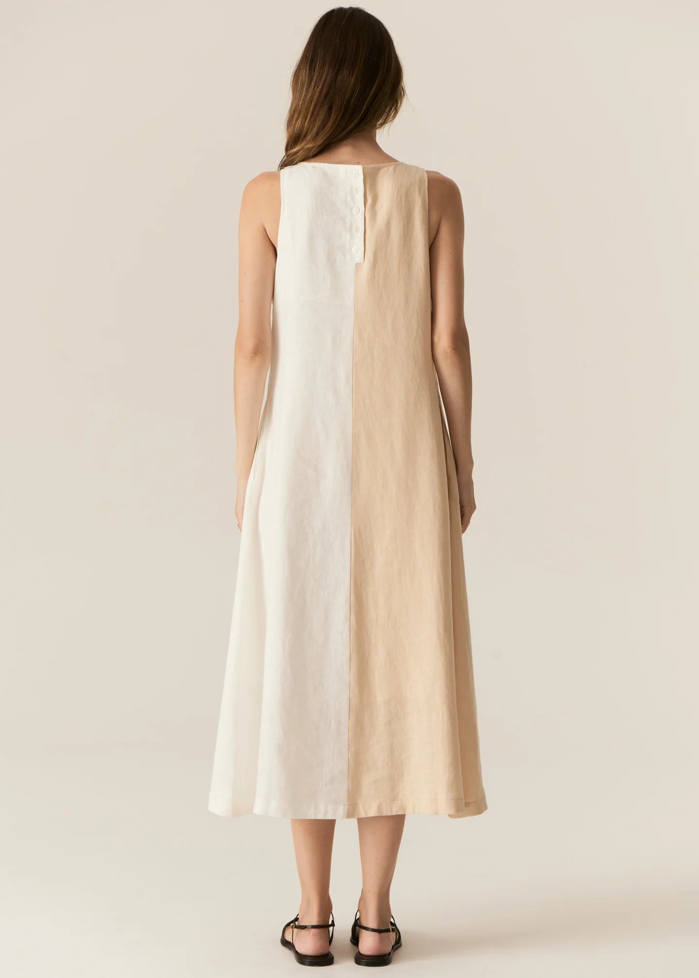 POL | Saga Two Tone Dress | Ivory/Butter
