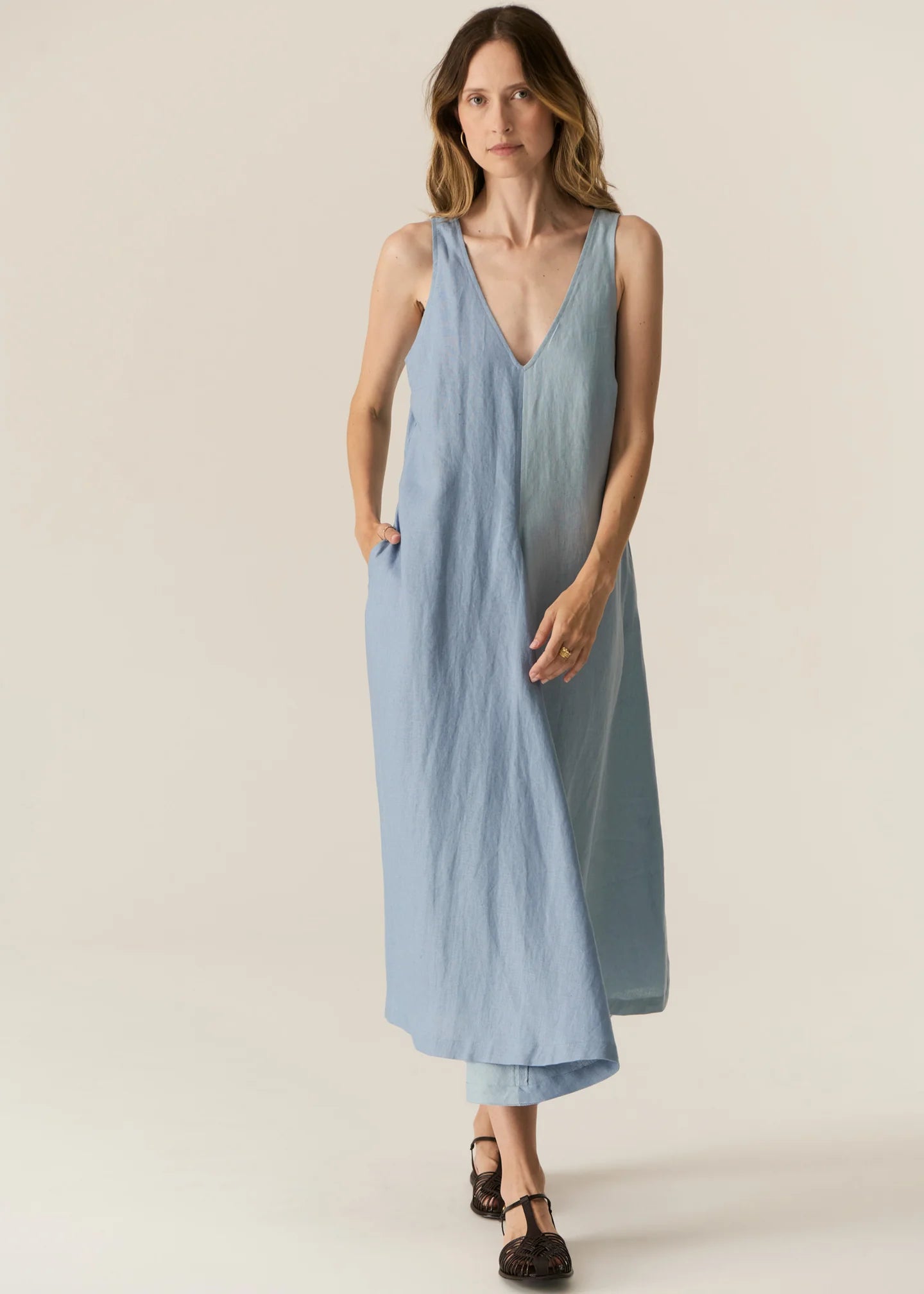 POL | Saga Two Tone Dress | Blue/Light Blue