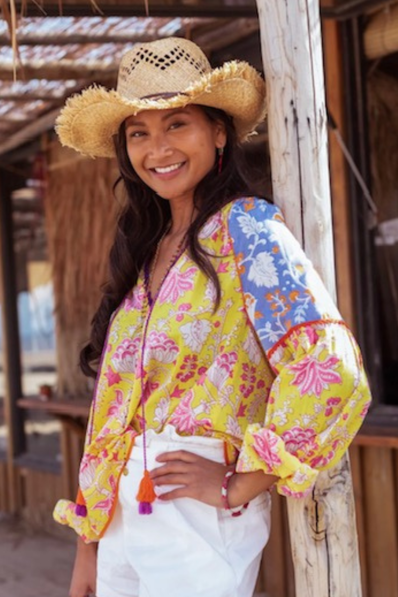 Place du Soleil | Lila Print Top | Yellow