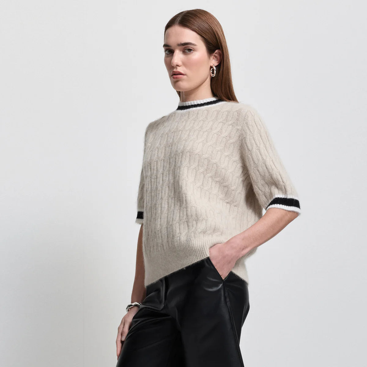 Raw by Raw | Theresa Short Sleeve Knit | Oyster