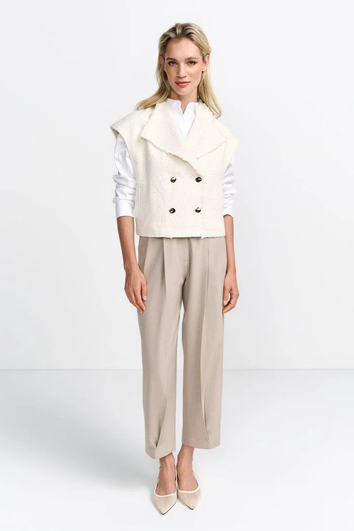 Rich & Royal | Boucle Oversized Waistcoat | Pearl White