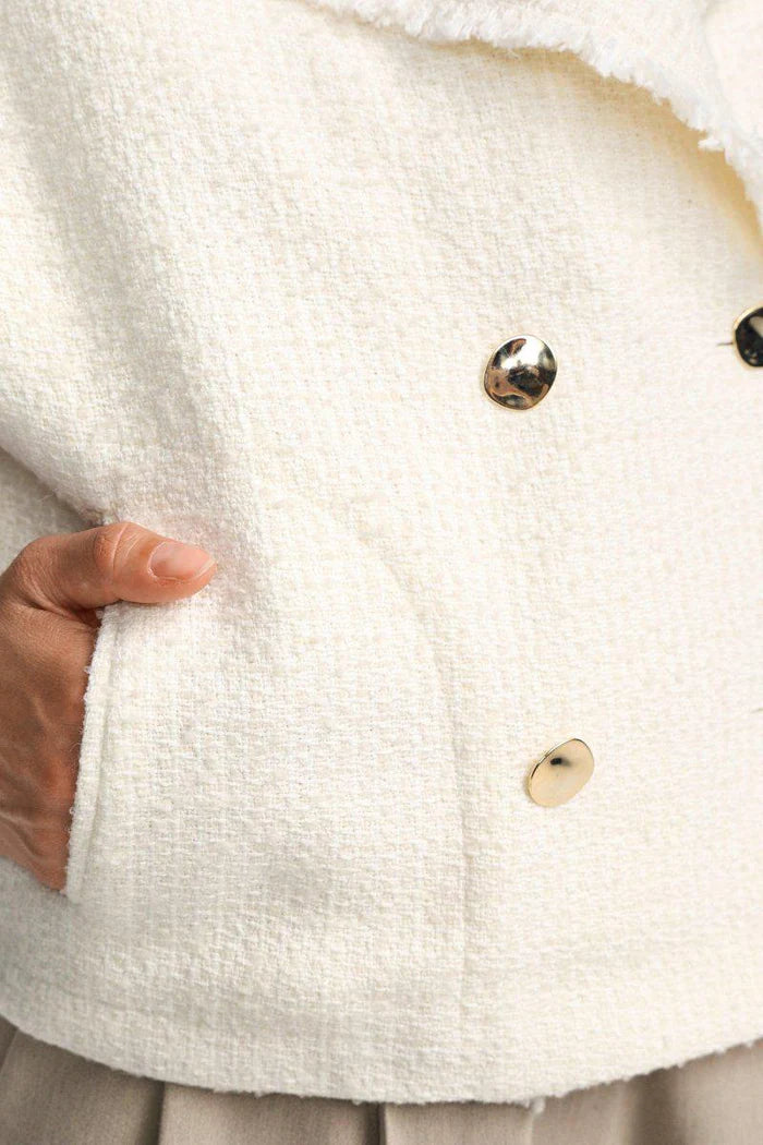 Rich & Royal | Boucle Oversized Waistcoat | Pearl White