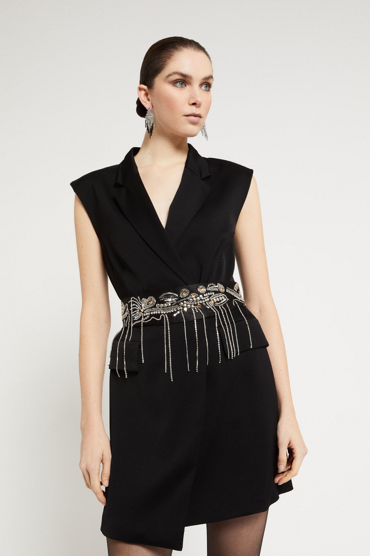 Ottod'Ame | Viscose Belt with Embrodery | Black