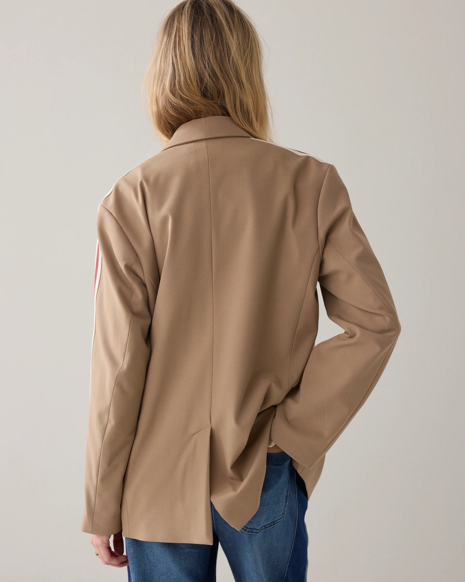 Summum | Blazer With Tape Viscose Blend | Khaki