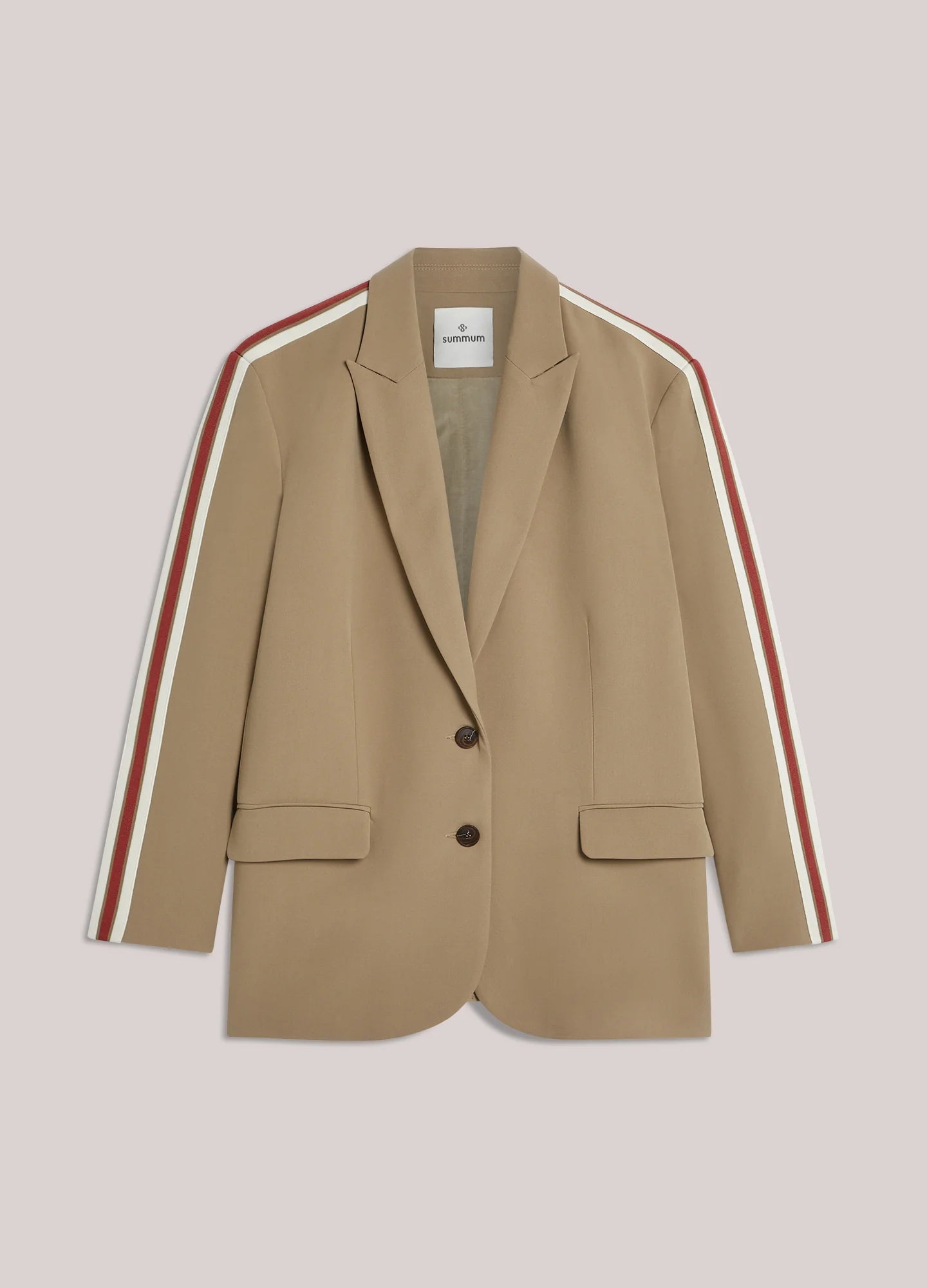 Summum | Blazer With Tape Viscose Blend | Khaki