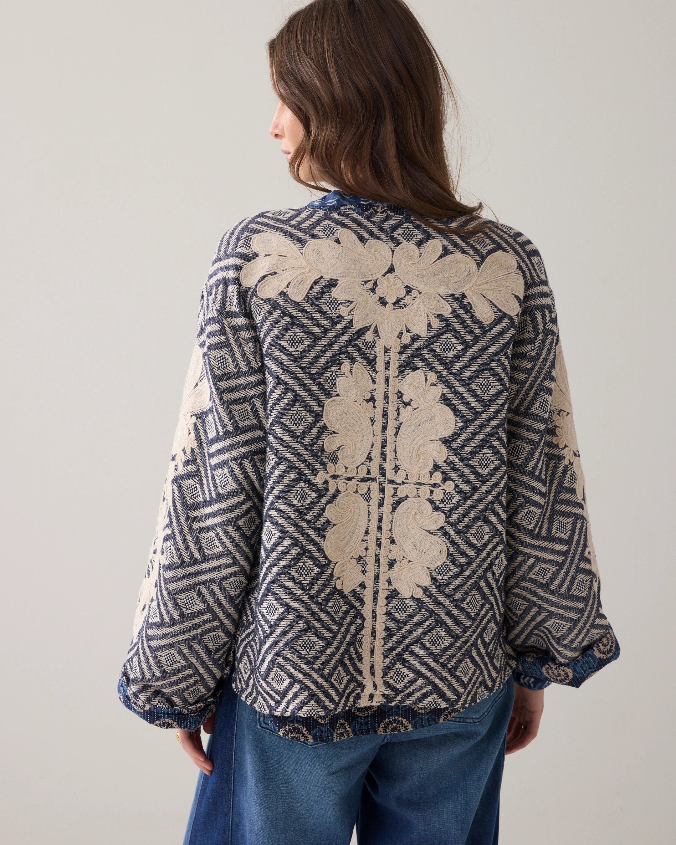 Summum | Jacquard Reversible Jacket | Blue