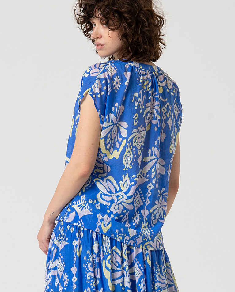 Surkana | Orvi V-Neck Top | Blue
