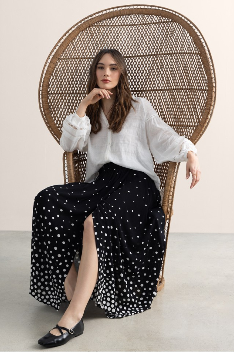 Surkana | Spot Skirt | Black w/ White Spot