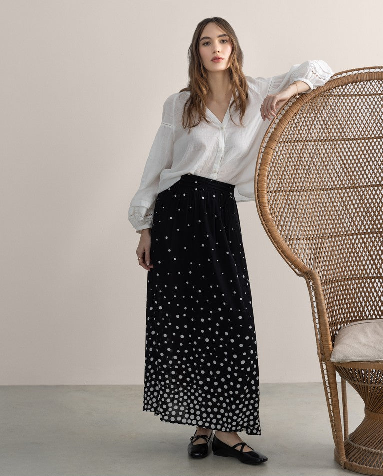 Surkana | Spot Skirt | Black w/ White Spot
