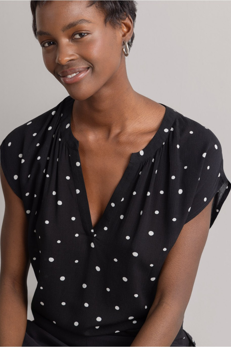 Surkana | Spot Top | Black w/ White Spots