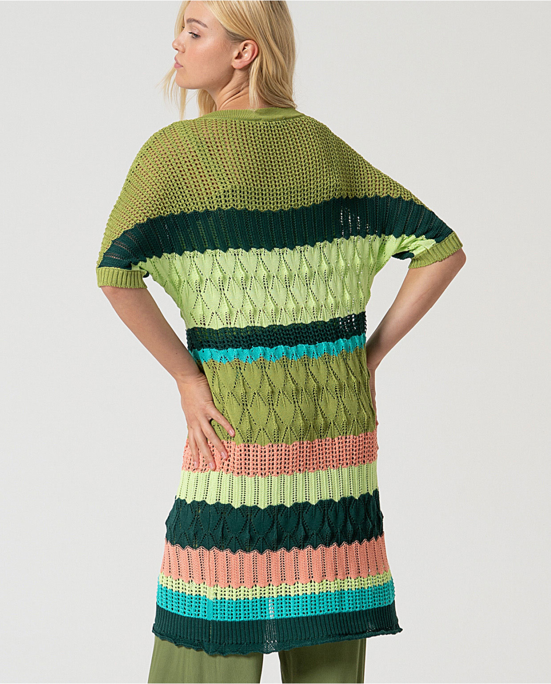 Surkana | Button Through Dress/Top | Green Multi