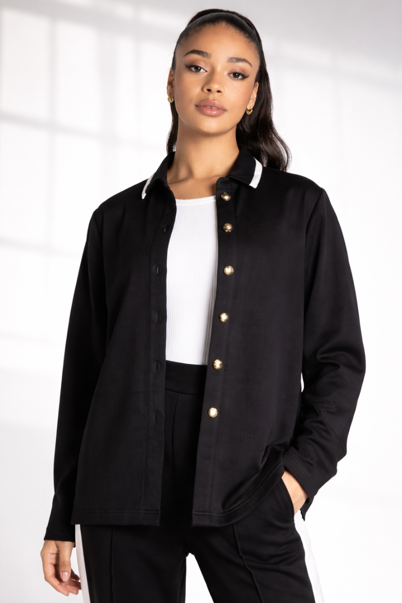 Two T's | Travel Shirt | Black/Ivory