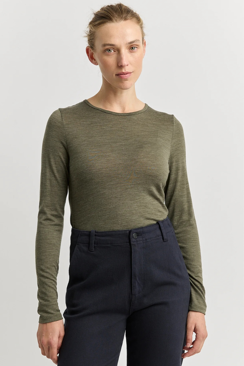 Toorallie | Crew Merino Tee | Kale