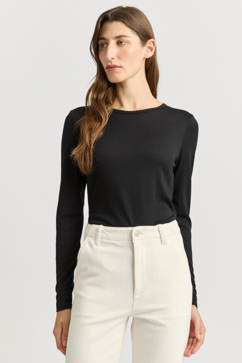 Toorallie | Crew Merino Tee | Black