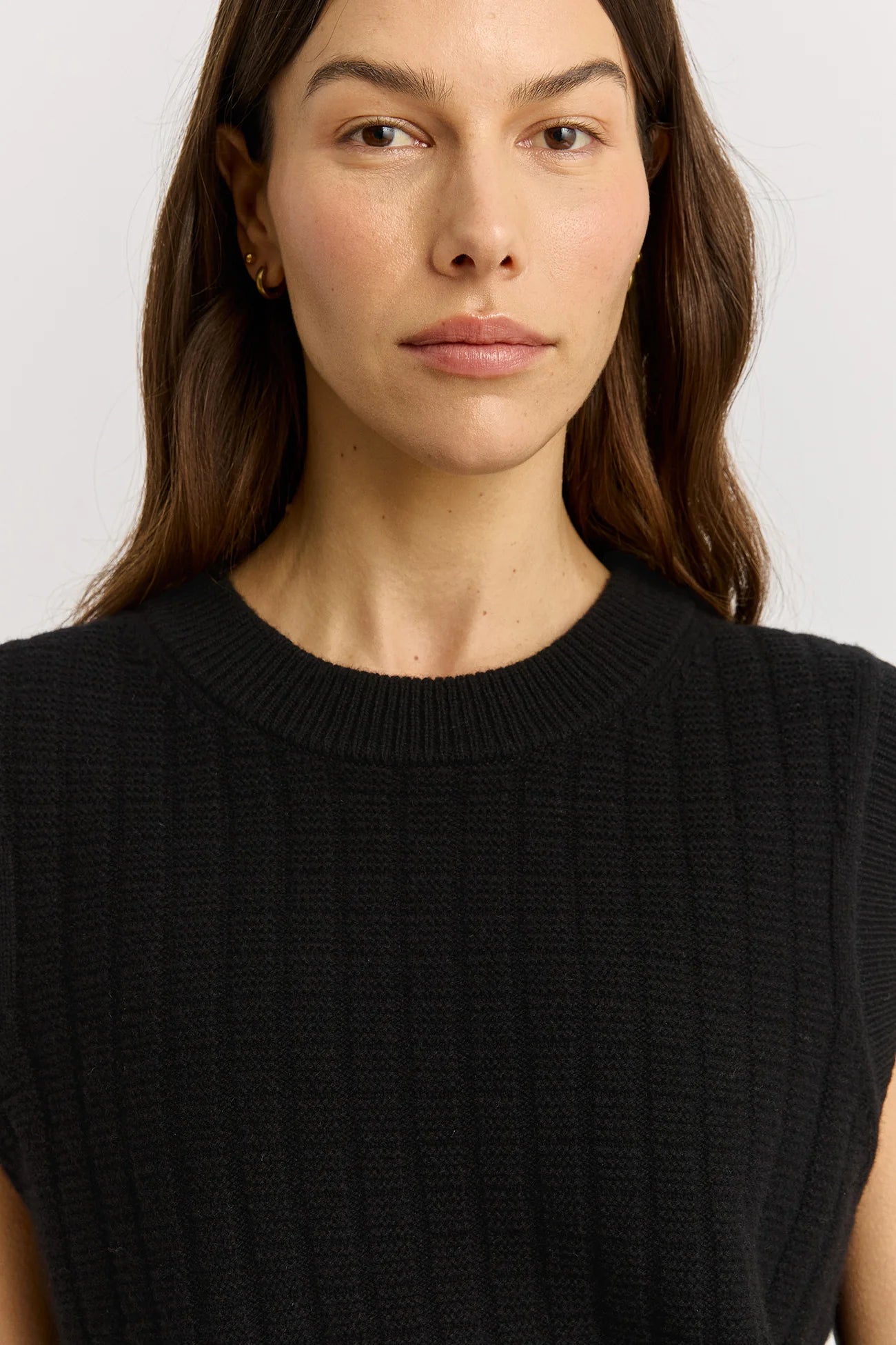 Toorallie | Grid Knit Vest | Black