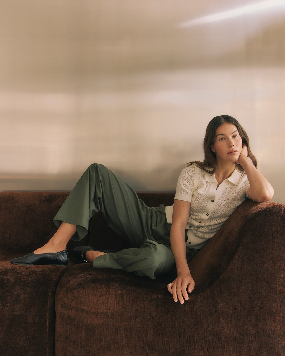 Toorallie | Open Stitch Button Polo | White