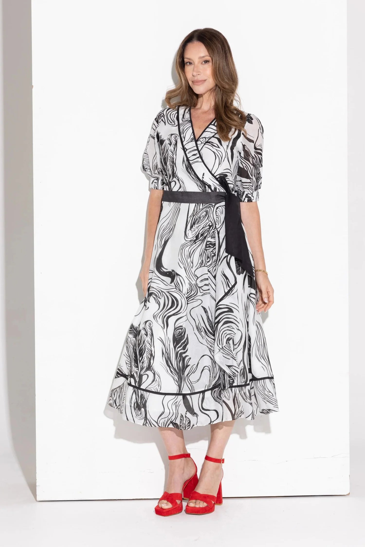 Kamare | Villa Wrap Dress | Black/White