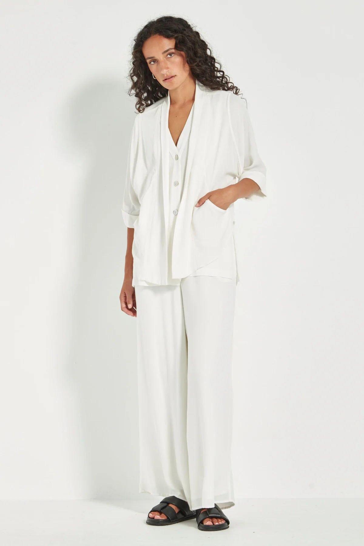 Verge | Cayman Vest Jacket Pant | White