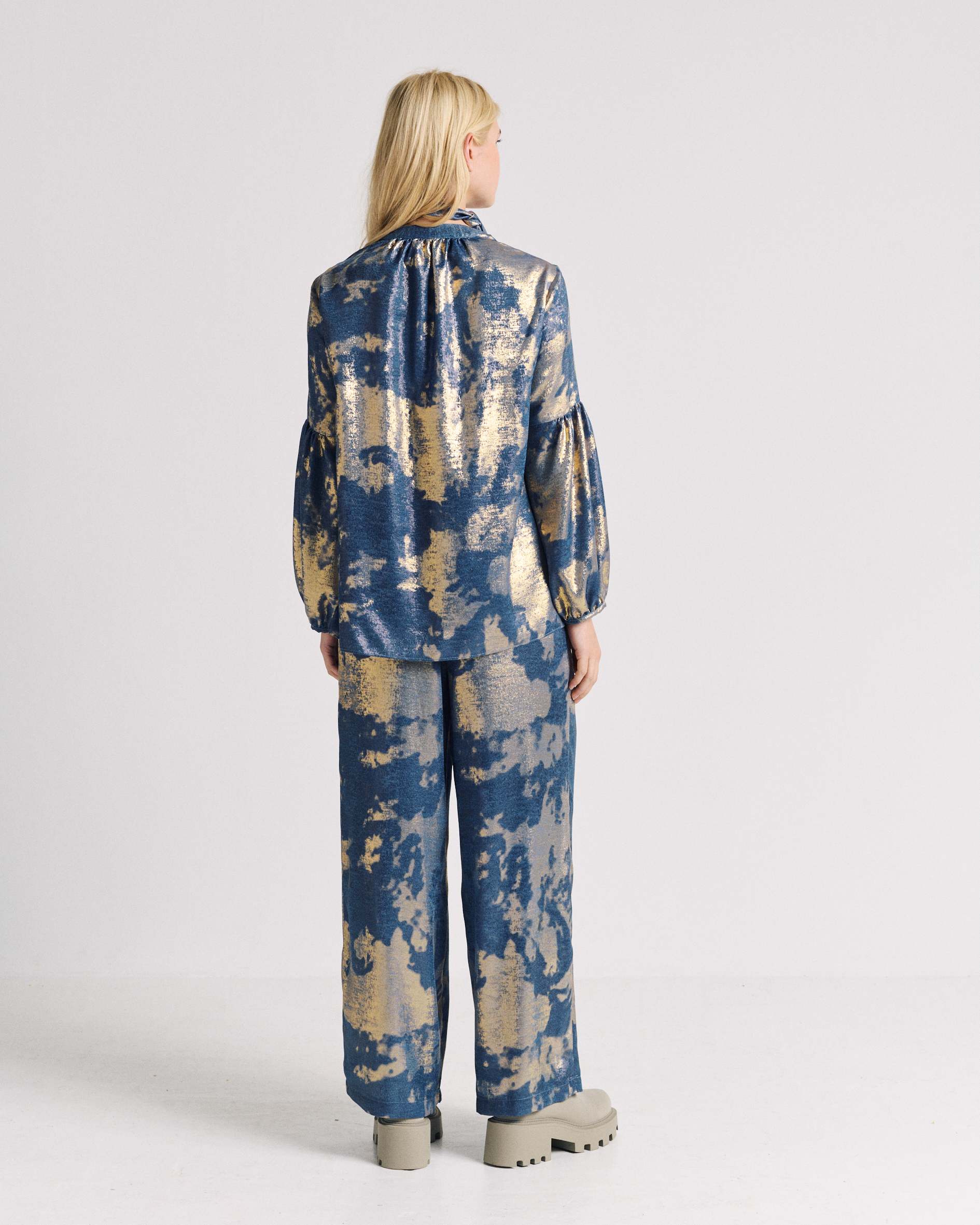 Valérie Khalfon | Puzzle Blue Pants | Blue/Gold