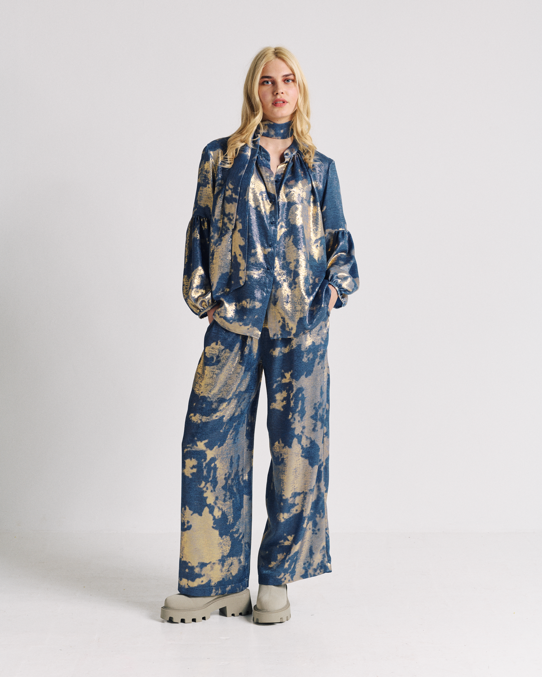 Valérie Khalfon | Bunny Blue Top | Blue/Gold