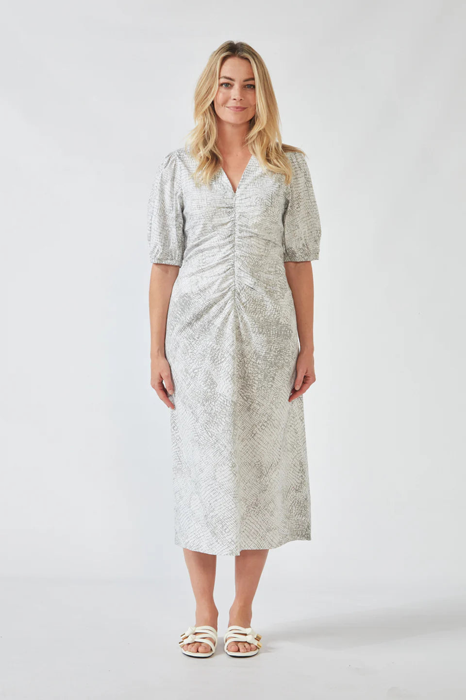 Verge | Acrobat Bay Jinx Dress | Pumice Print