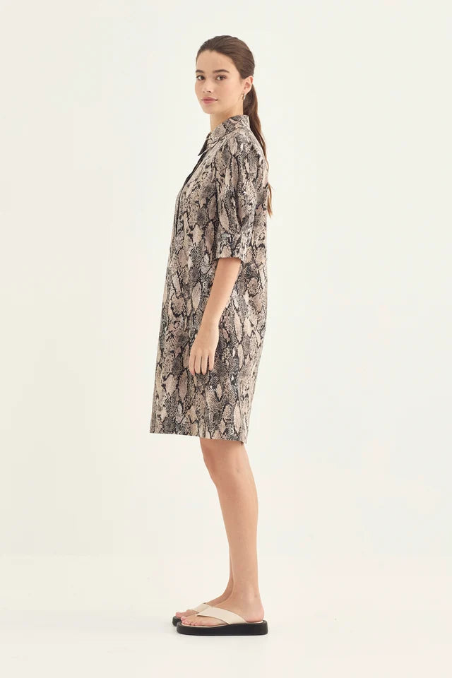 Verge | Acrobat Serpent Nori Dress | Serpent Print