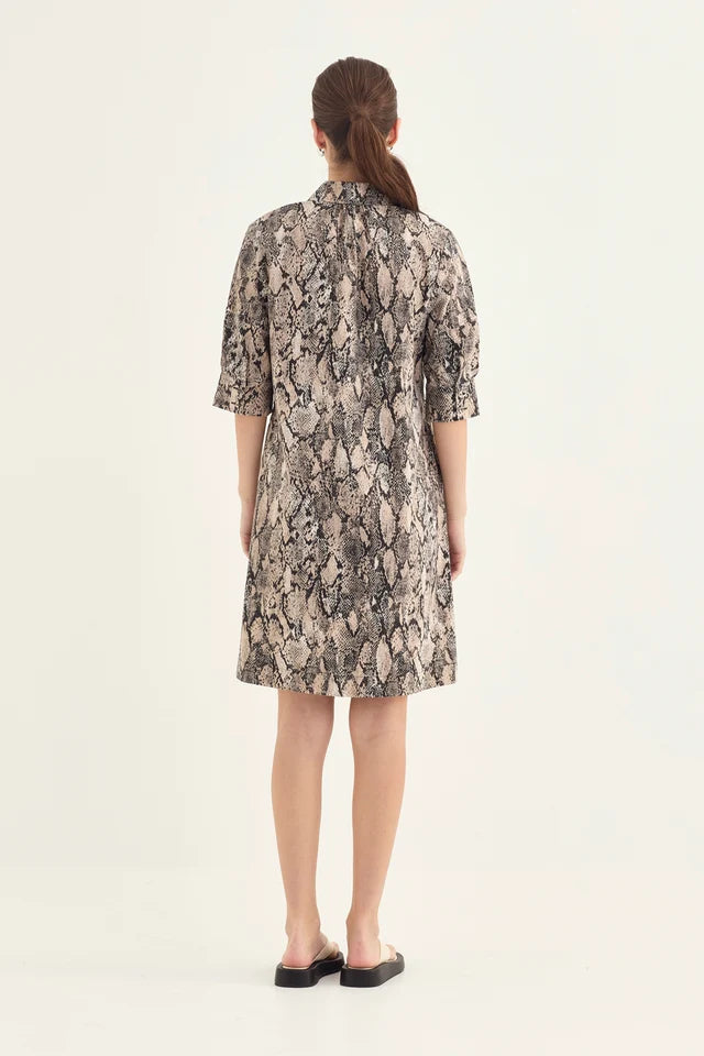 Verge | Acrobat Serpent Nori Dress | Serpent Print