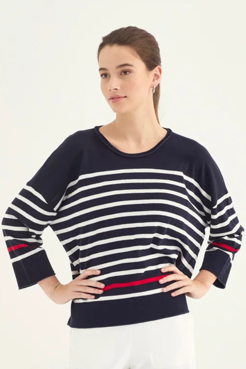 Verge | Gina Sweater | Ink Stripe