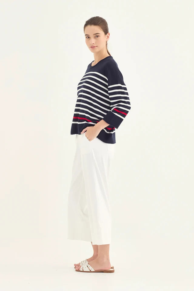 Verge | Gina Sweater | Ink Stripe
