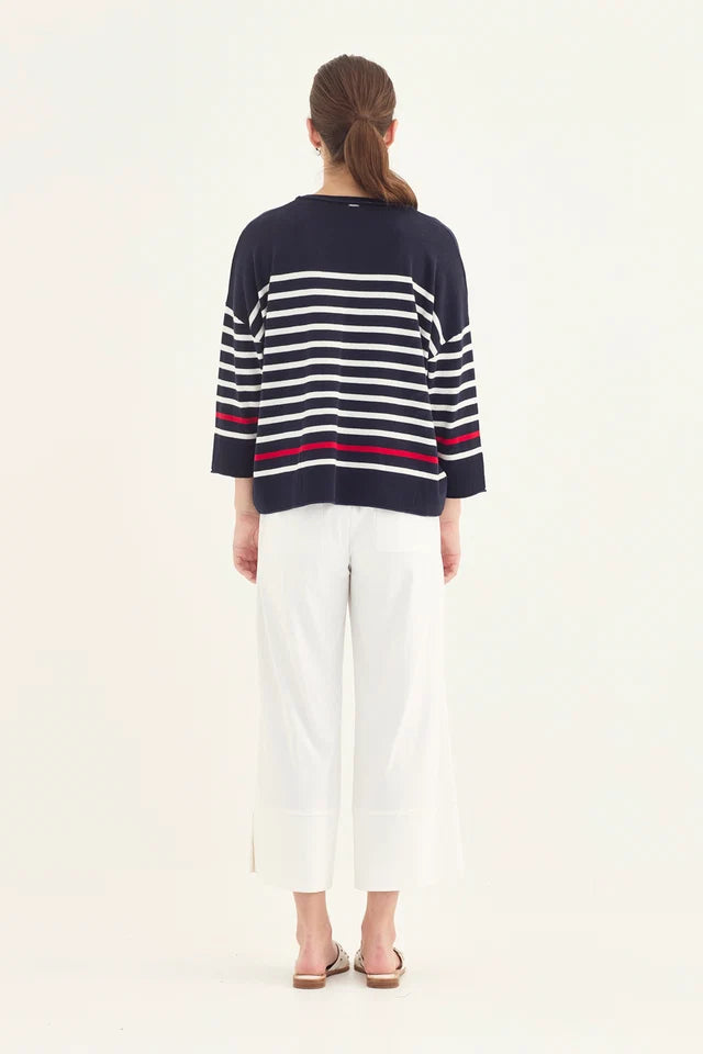 Verge | Gina Sweater | Ink Stripe