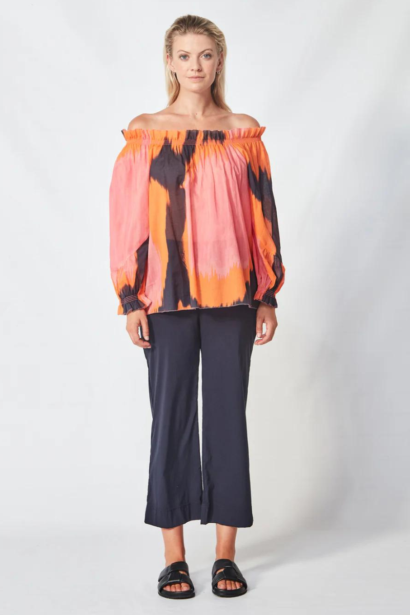 Verge - Theme Top - Coral Print