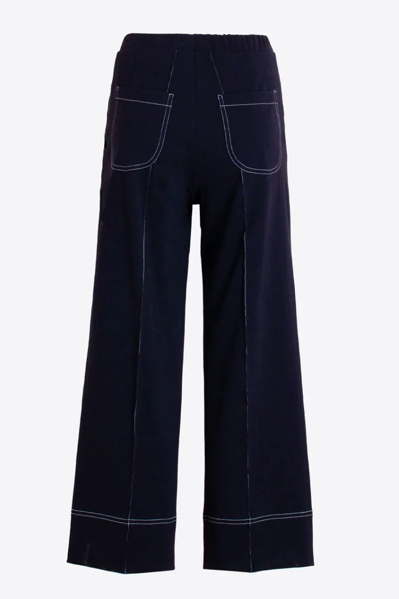Vilagallo | Beti Knit Pant | Navy Blue