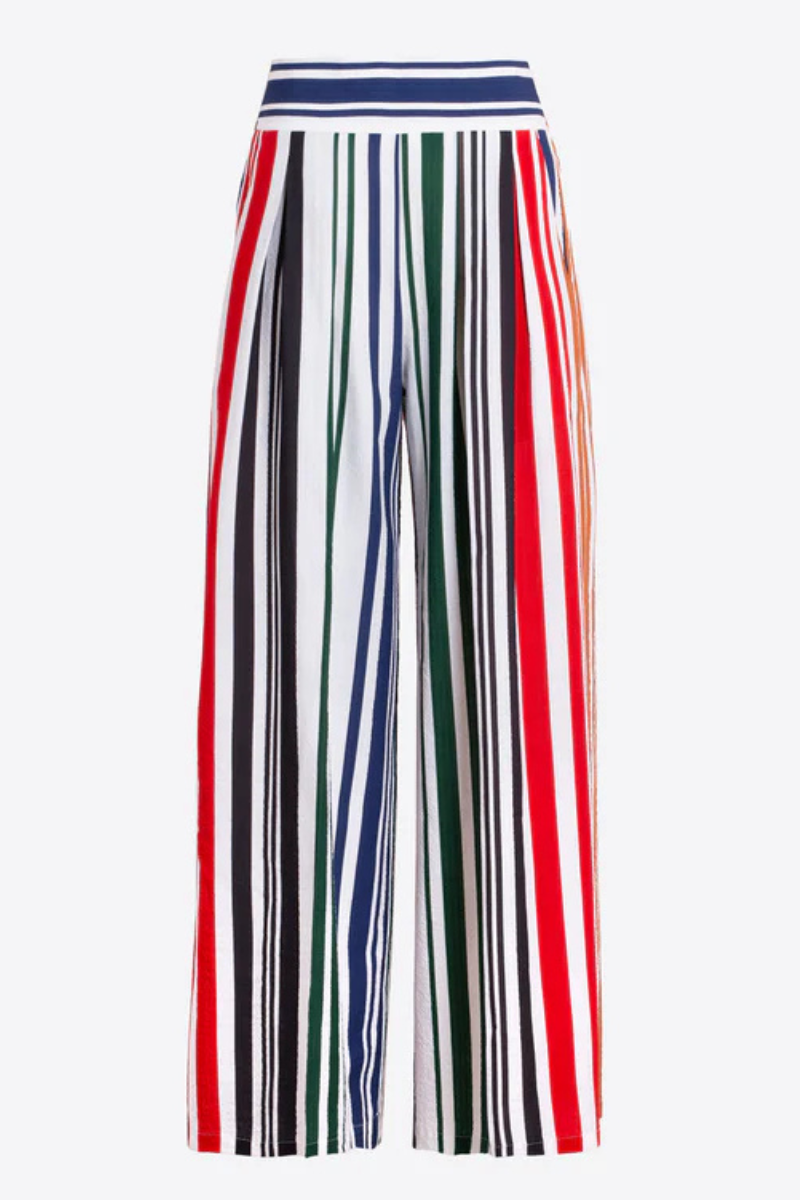 Vilagallo | Marian Seersucker Pant | Multicoloured Stripe