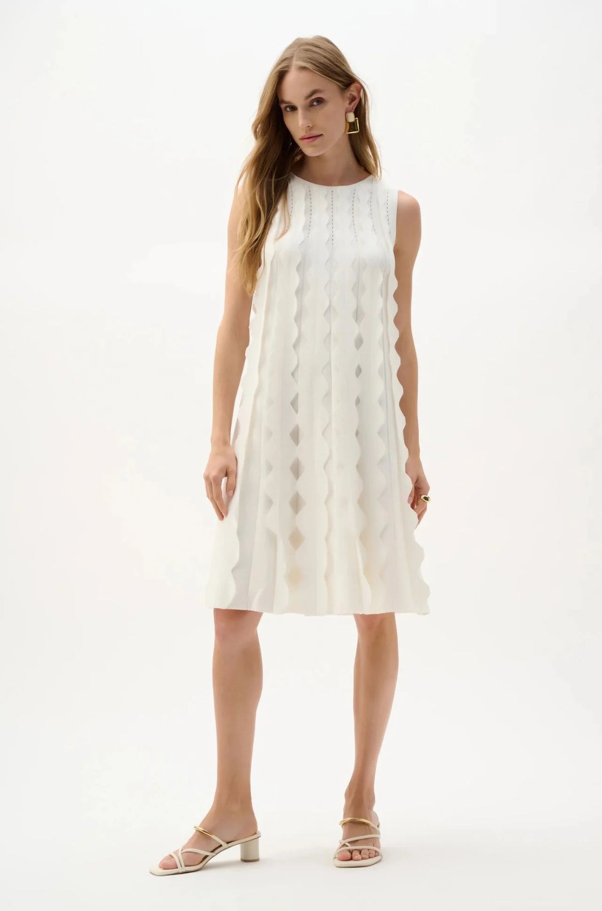 Joseph Ribkoff | A Line Sweater Knit Dress | White
