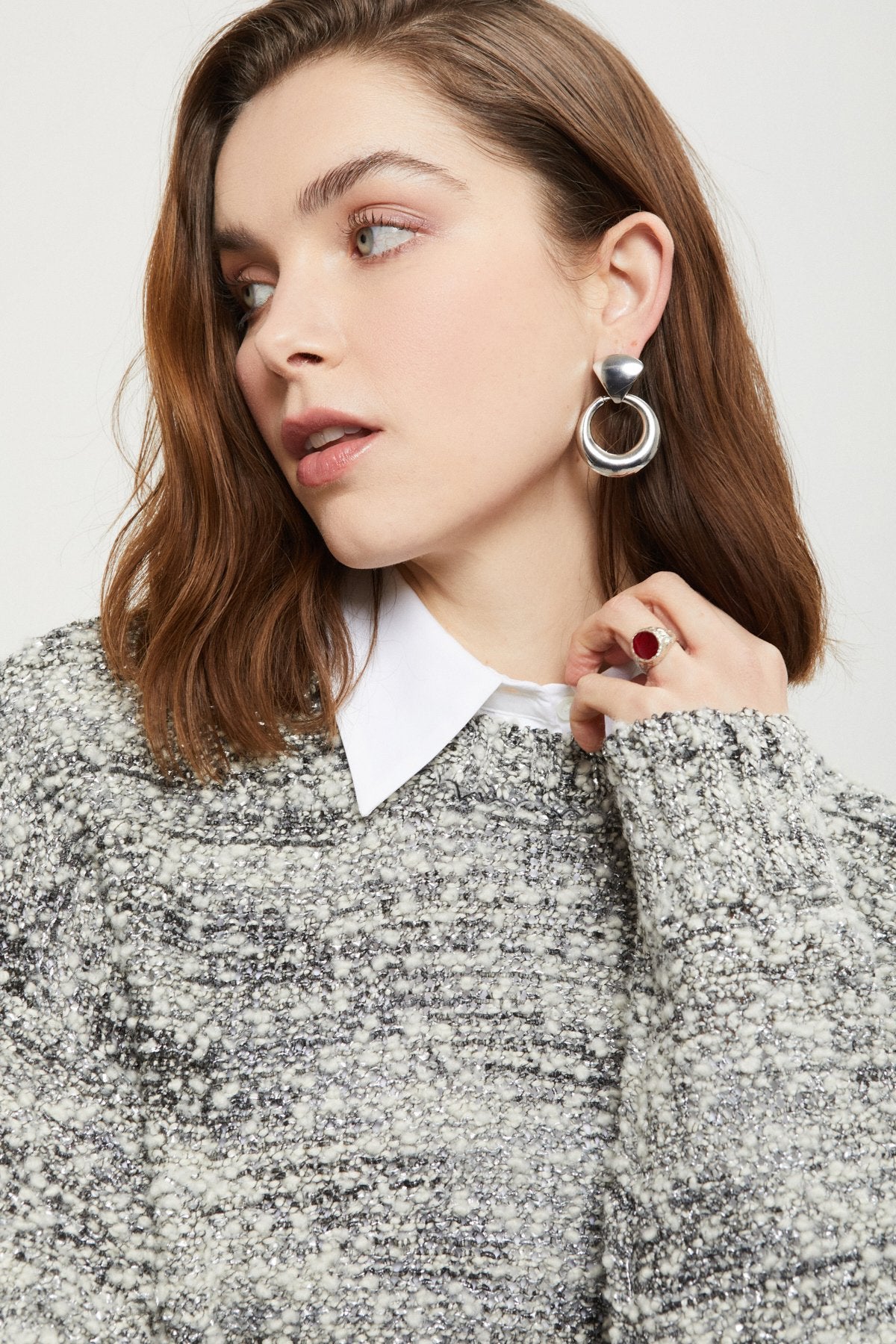 Ottod'Ame | Wool Sweater | Black/Grey/Silver