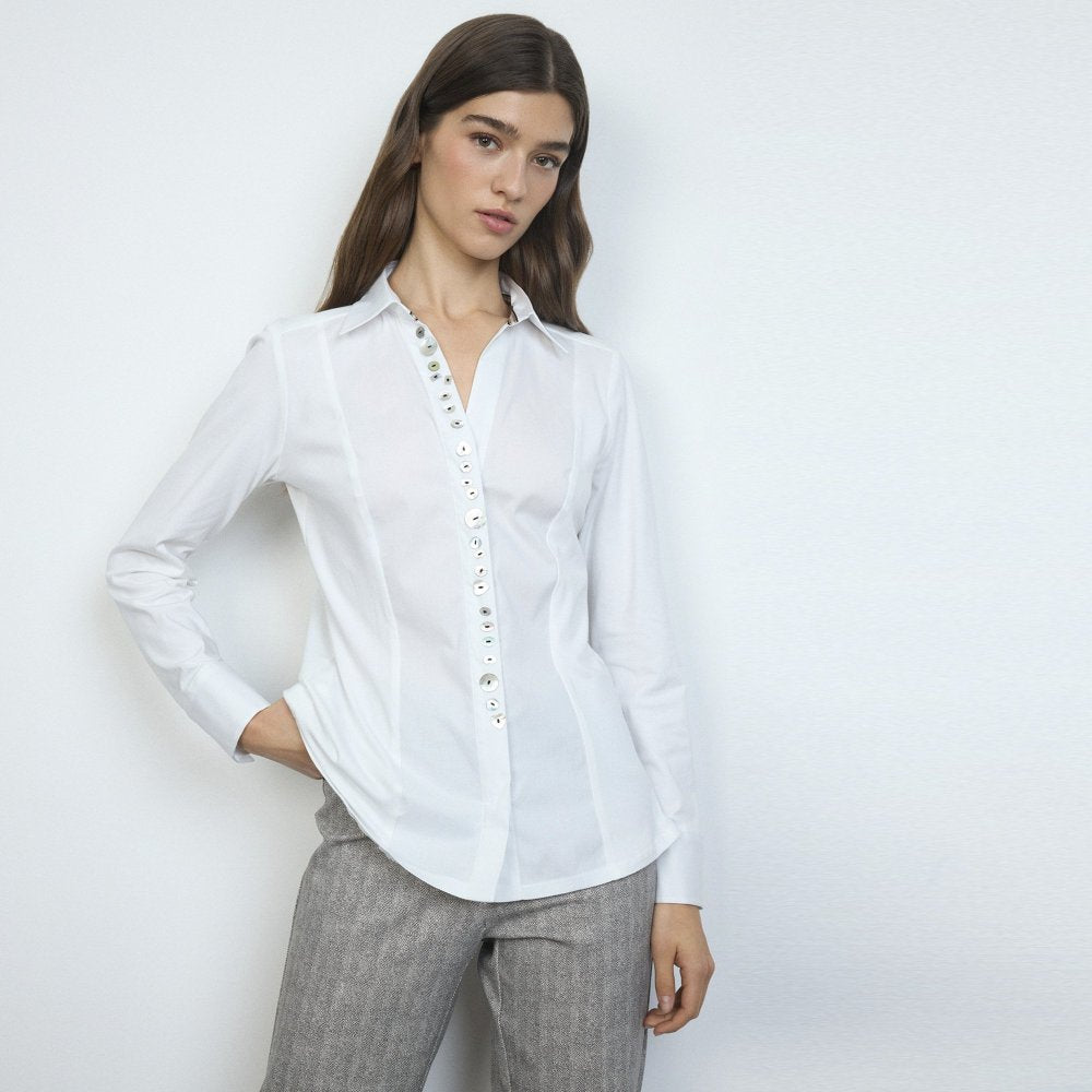 Tinta & Bariloche I Alessandra Shirt I White