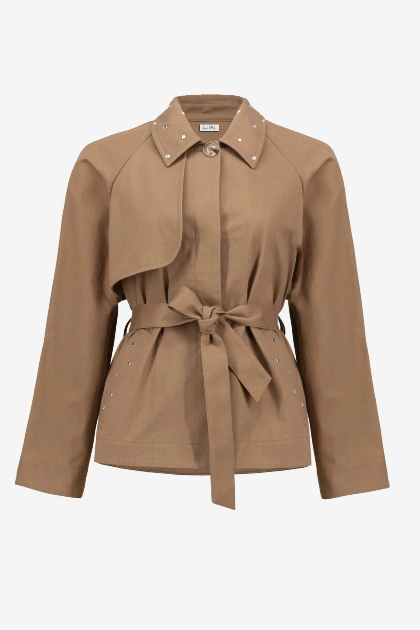 Joseph Ribkoff | Cotton Twill Short Trench with Belt | Tiger's Eye