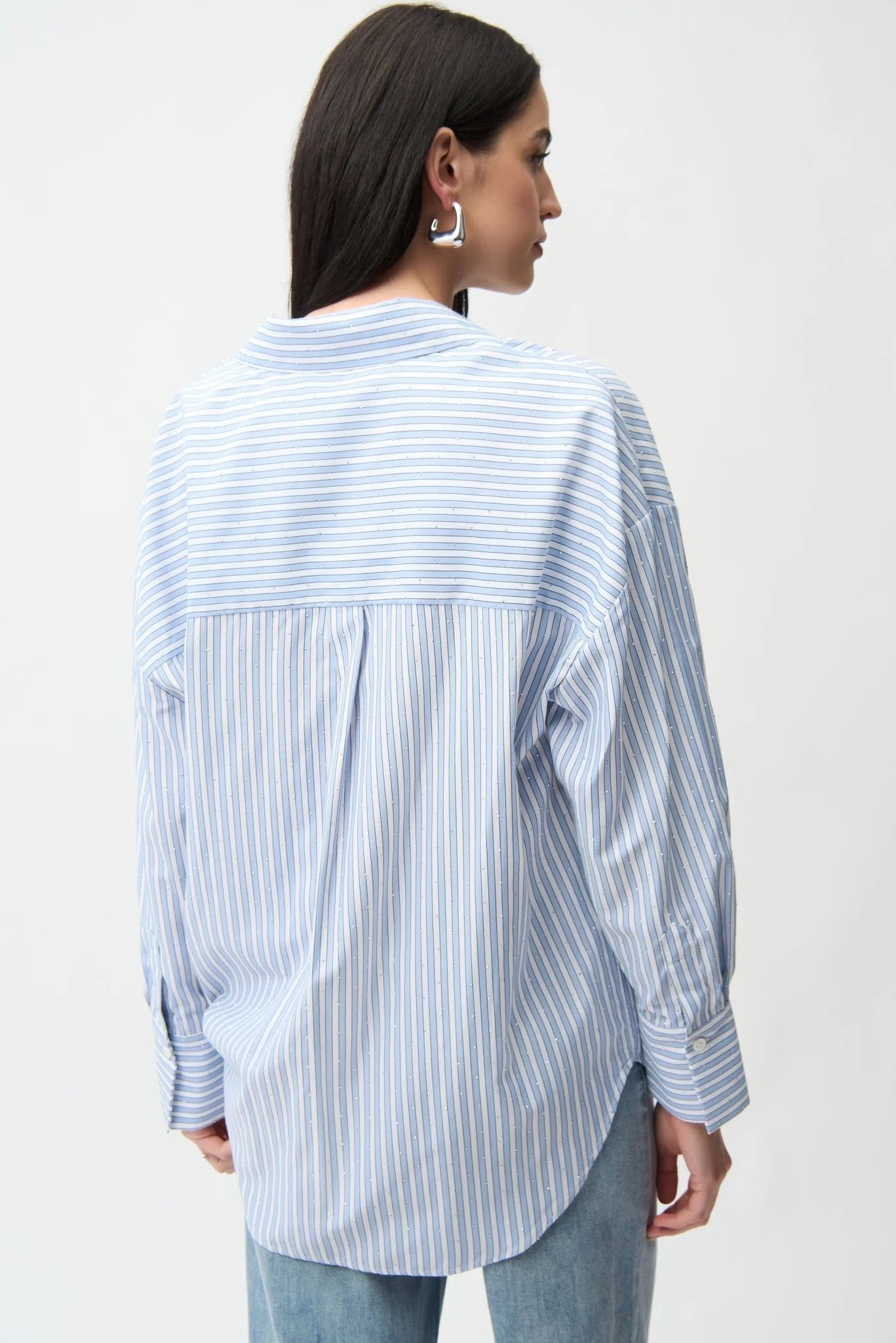 Joseph Ribkoff | Tencel Stripe Shirt | Blue/White