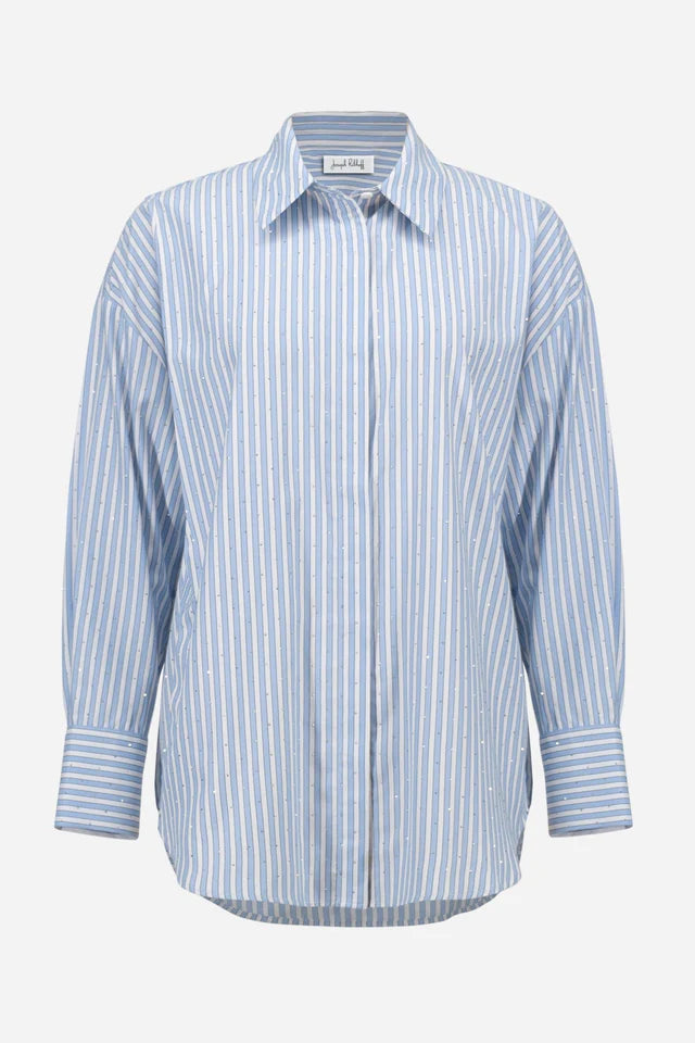 Joseph Ribkoff | Tencel Stripe Shirt | Blue/White