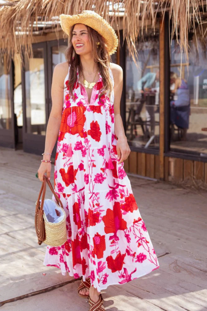 Place du Soleil | Flower Dress | White/Multi