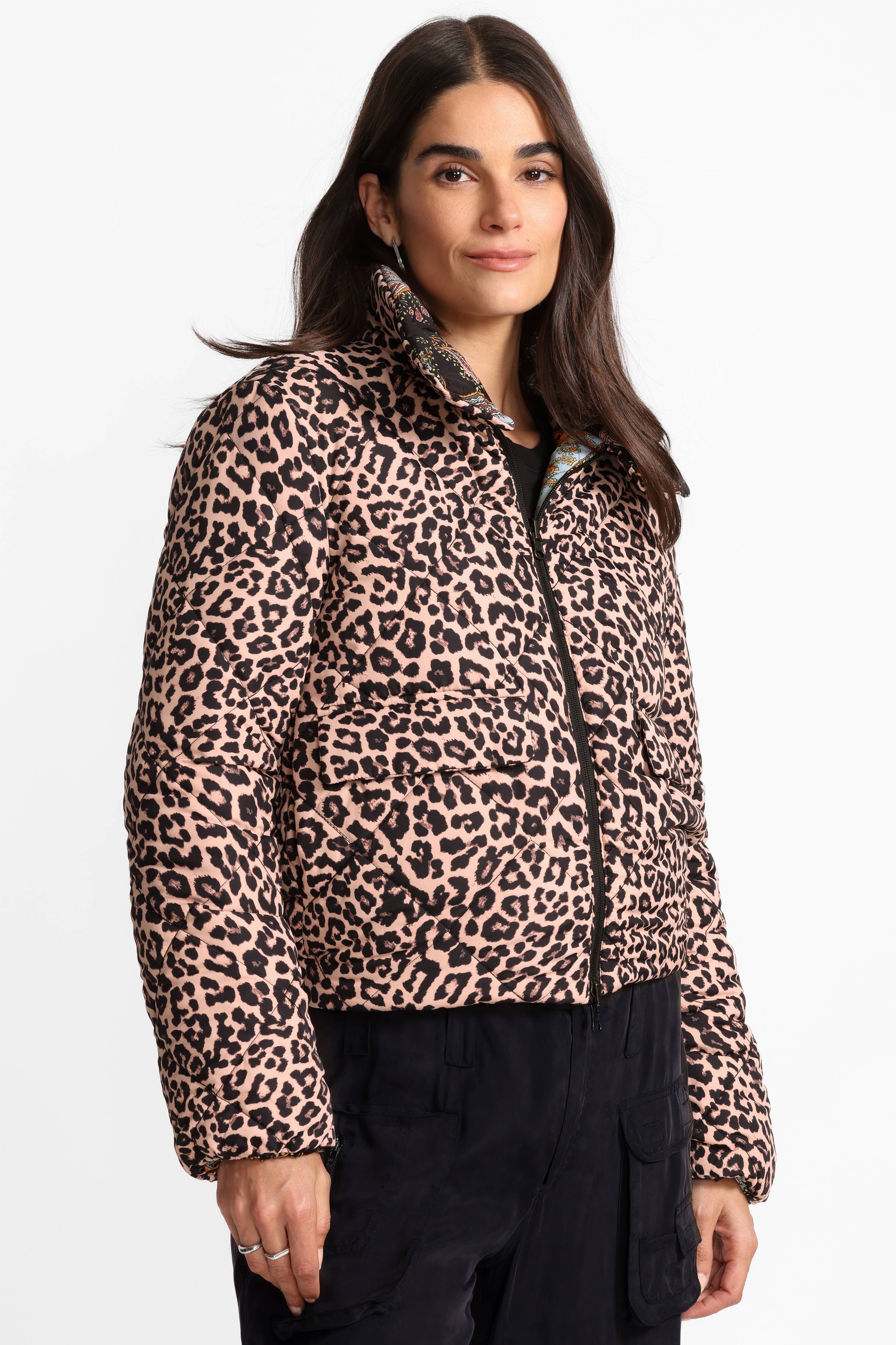 Johnny Was | Diamond Quilted Cropped Reversible Puffer Jacket | Leto