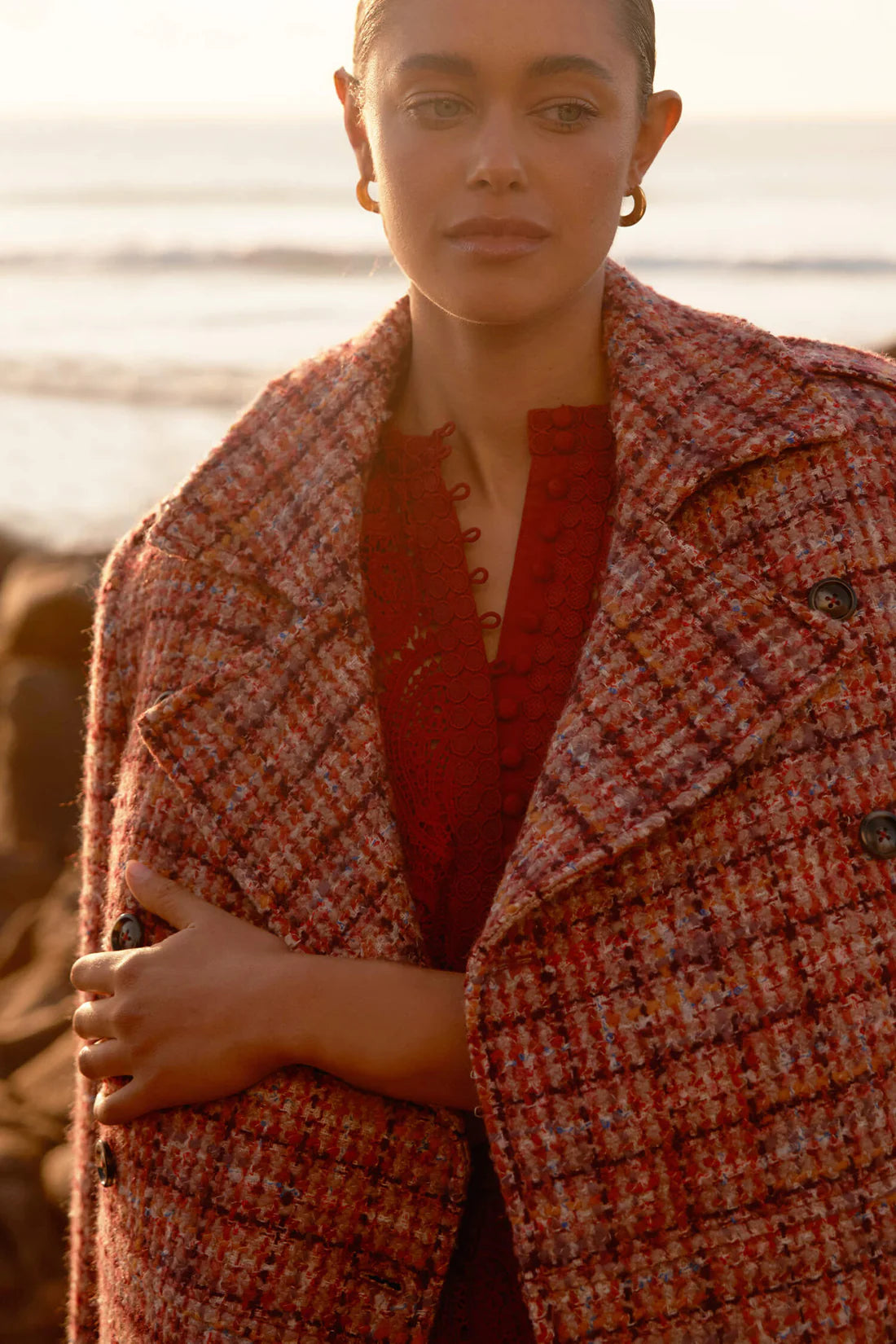 Zoe Kratzmann | Revel Coat | Berry Check