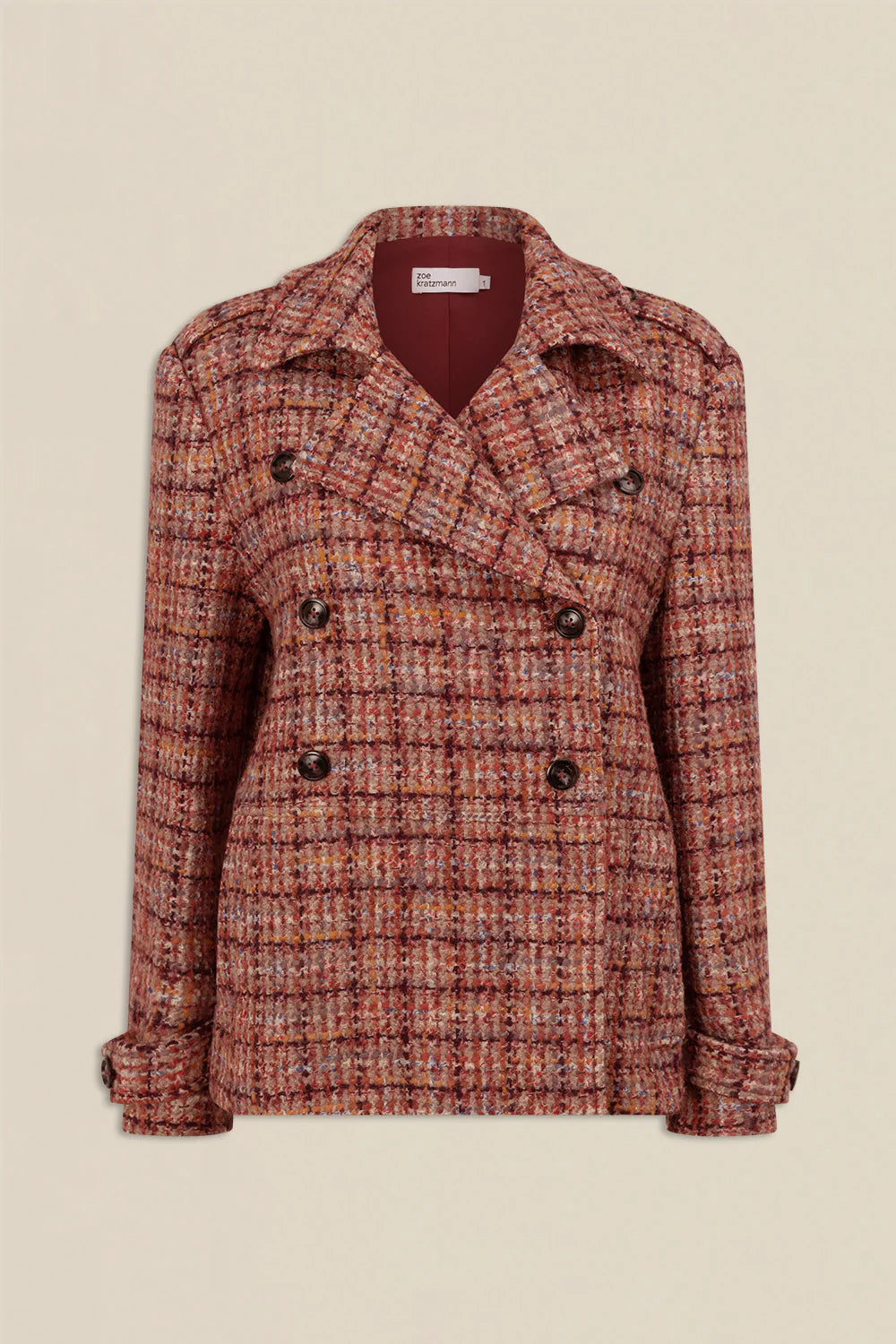 Zoe Kratzmann | Revel Coat | Berry Check