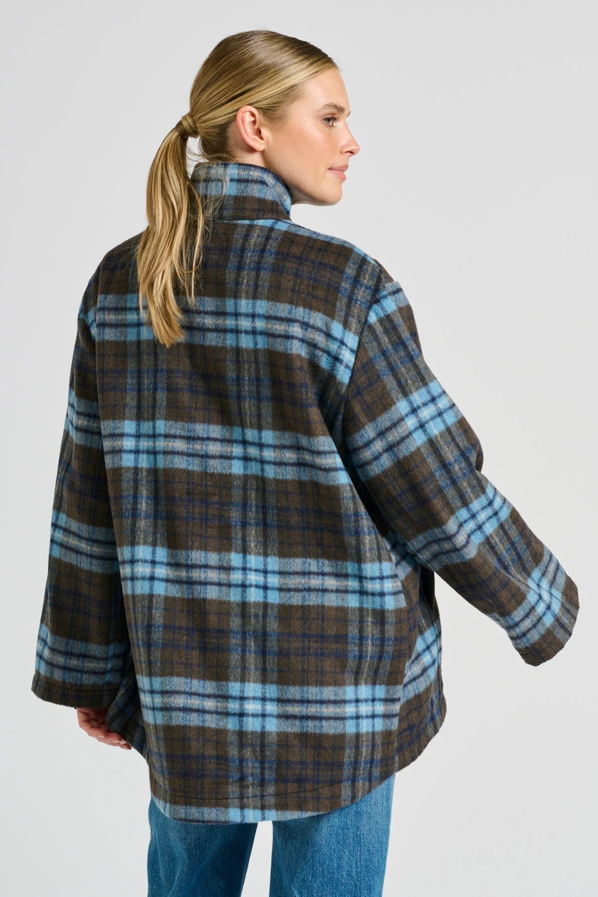 Shirty | Allegra Relaxed Wool Blend Jacket | Blue Plaid