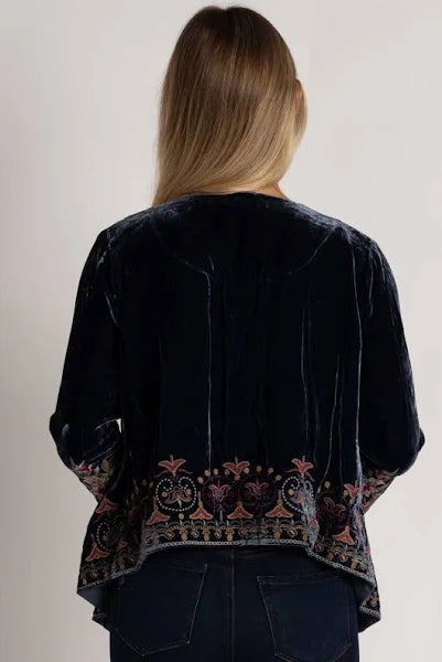 Johnny Was | Exclusive Joanna Velvet Bolero | Deep Purple